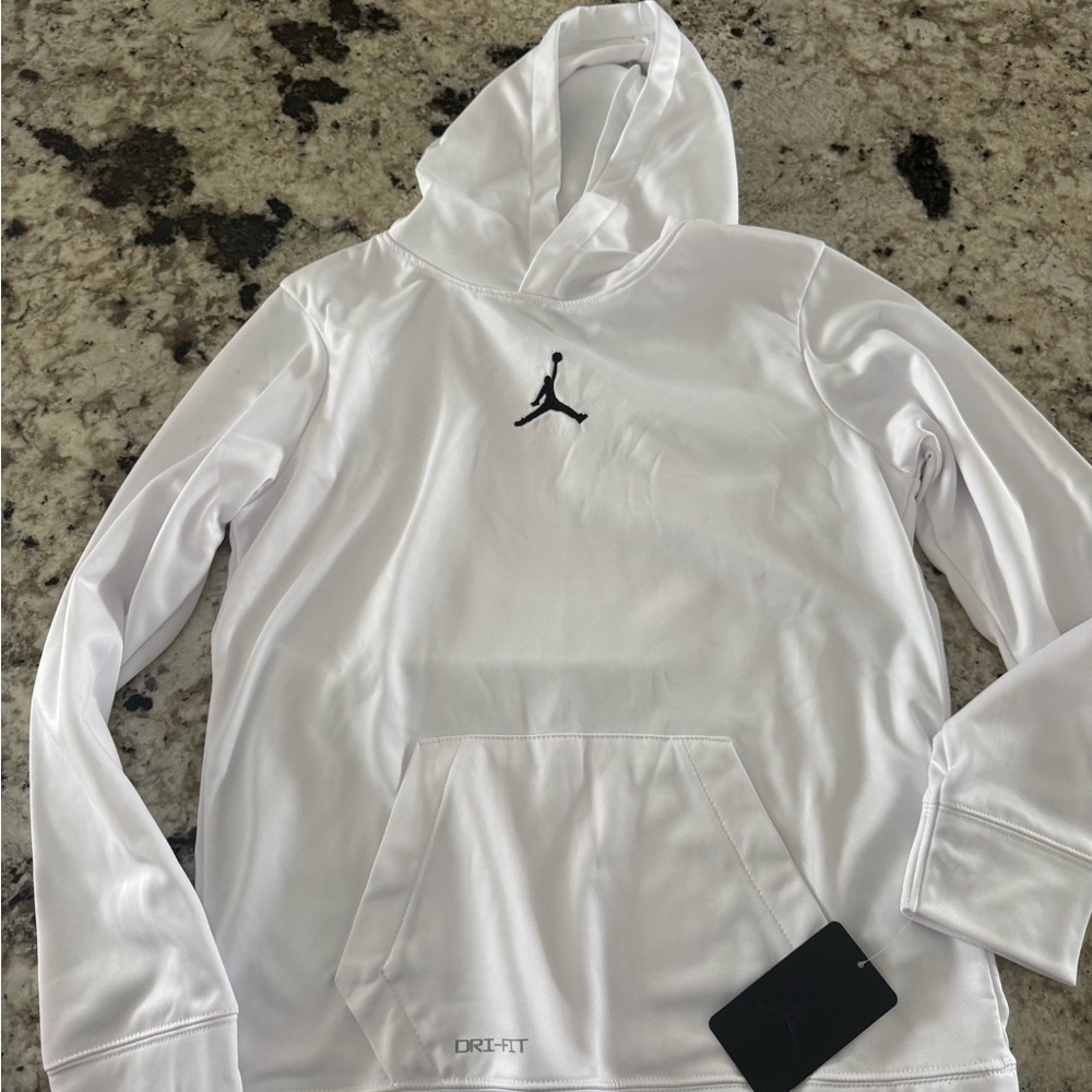 Nike Jordan White Hoodie with Black Logo brand new with tags